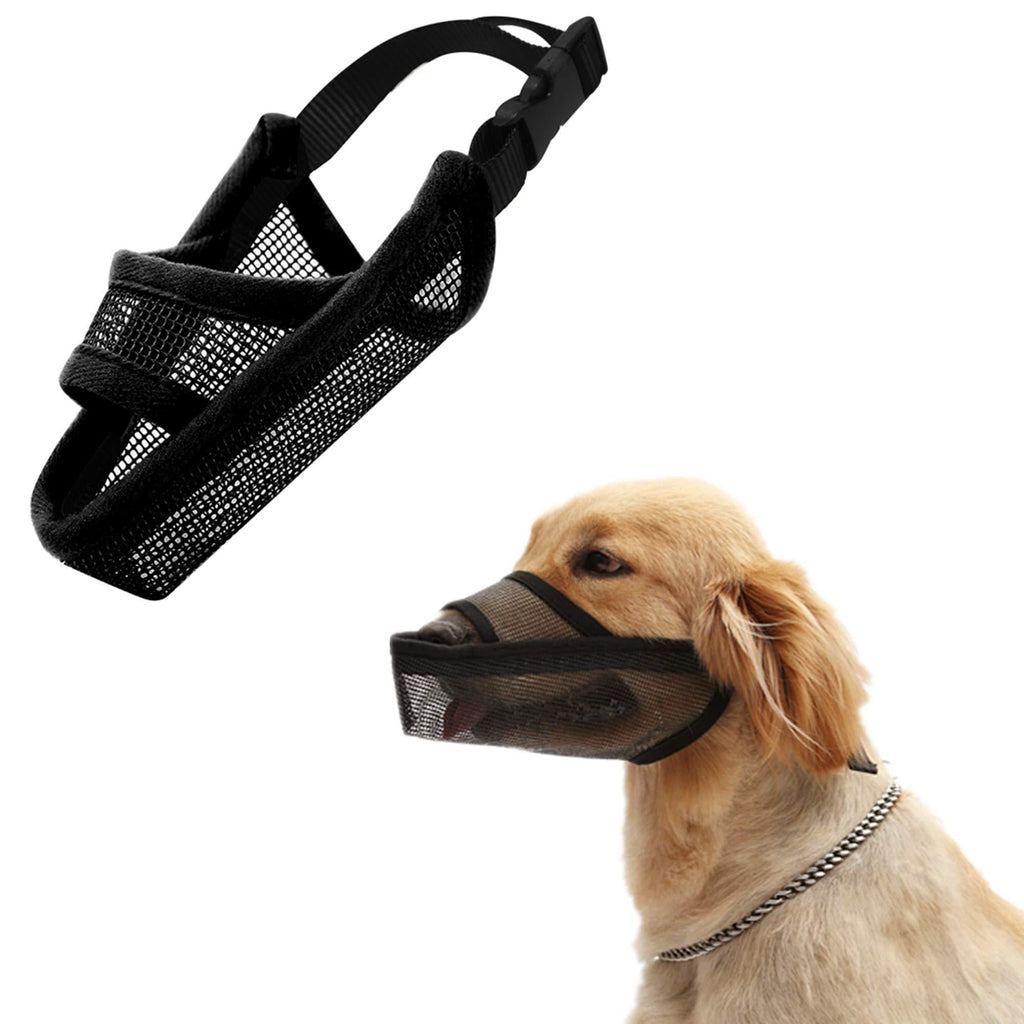 Cilkus Nylon Dog Muzzle Air Mesh Breathable for Small Medium Large Dogs, and Stick Out Tongue Drinkable Pet Muzzle for Anti-Biting Prevent Eating Garbage (Medium Black) - PawsPlanet Australia