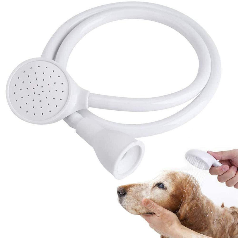 Pet Bath Shower, Handheld Hose Faucet, Pets Shower Head, Durable Round Handheld ABS Pet Shower Faucet for Bathing Baby, Pets Shower, Washing Hair,Rinsing Vegetables, Utility Sink (White) - PawsPlanet Australia