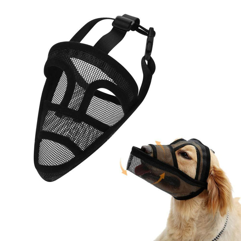 Qchomee Long Snout Dog Muzzle Breathable Nylon Dog Mouth Mask Cover with Adjustable Loop Soft Dog Training Muzzle for Small Medium Large Dogs Prevent Biting Barking Chewing and Eating,Black M M(head circum36-41CM) - PawsPlanet Australia