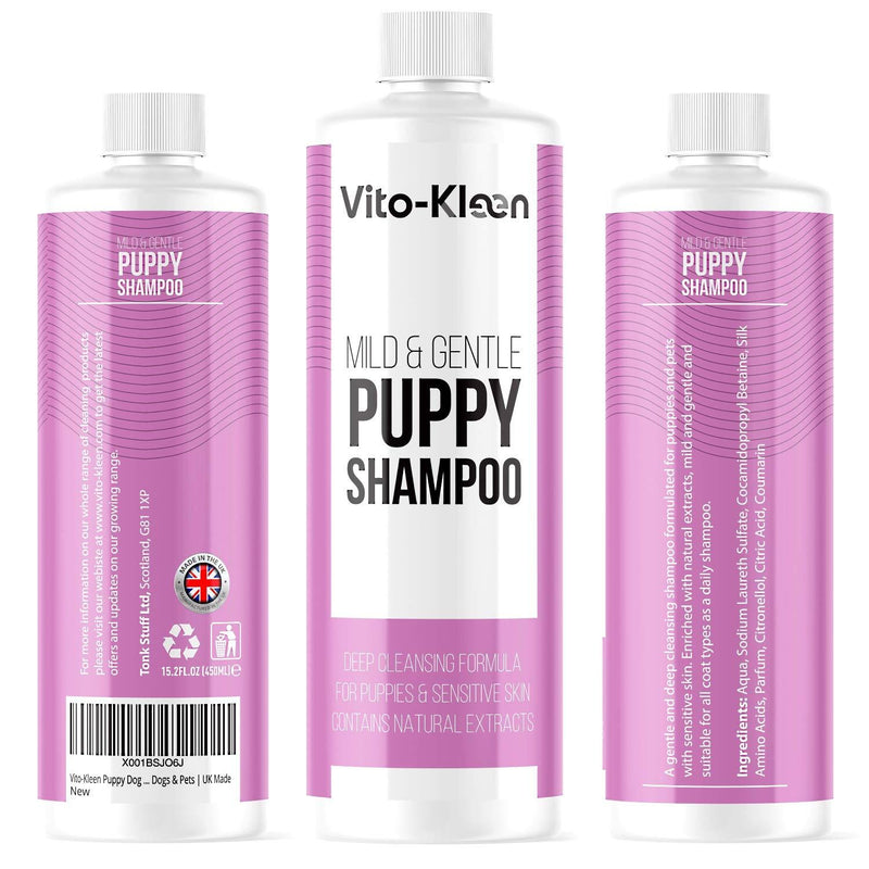 Extra Sensitive Puppy Dog Shampoo - Mild & Gentle For Sensitive, Irritated, Itchy Skin |Professional Grooming | 450ML | Packed With Natural Extracts | For Young Or Sensitive Skin Pets | UK Made - PawsPlanet Australia