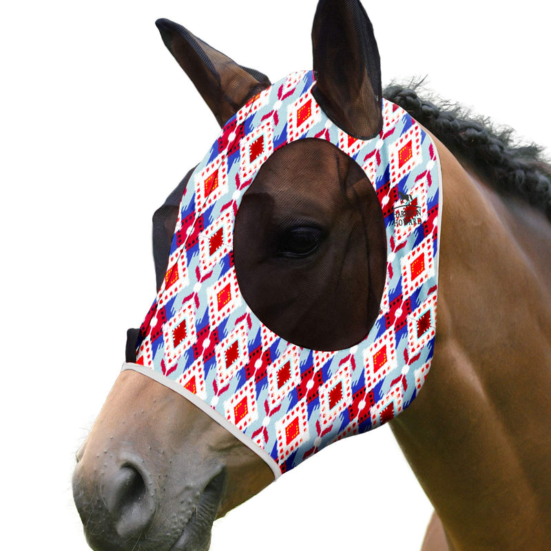 Harrison Howard Elasticity Horse Fly Mask Superb Comfort with UV Protection Standard Horse Fly Mask for Horse-Tribal Abstract - PawsPlanet Australia