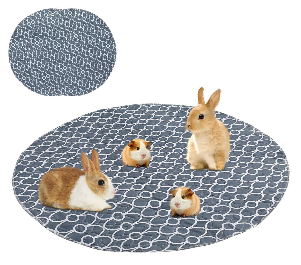 Brabtod 2 Pack Washable Guinea Pig Pee Pads, Highly Absorbent with Waterproof Bottom Pee Pads for Small Animals Guinea Pig, Hedgehogs, Hamsters,etc.-Round-36in 36in Gray-round - PawsPlanet Australia