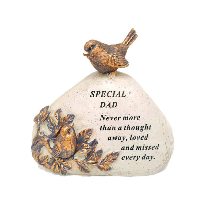 Robin Bird Memorial Graveside Plaque Ornamental Gift, Engraved with a Special Sympathetic Verse | A Personalised Remembrance Grave Decoration Stone/Sign for your Special Ones (Dad) Dad - PawsPlanet Australia