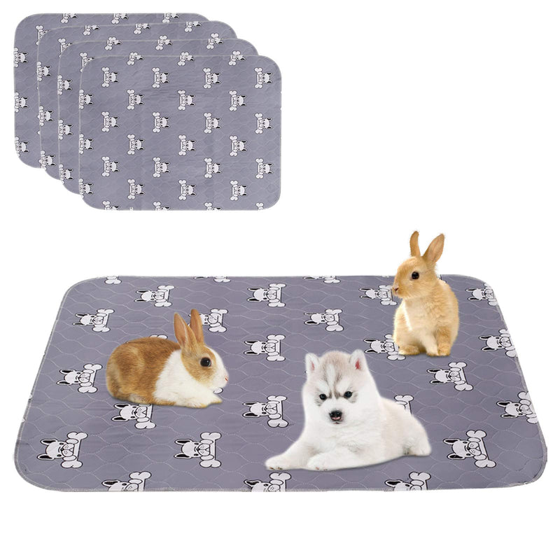 Geyecete Washable reusable puppy pads small dog Training Pads,Super Absorbency Puppy Rabbit Wee Whelping Pad Highly Absorbent with Waterproof Bottom，4Pack Gray-S (S)45*60CM - PawsPlanet Australia