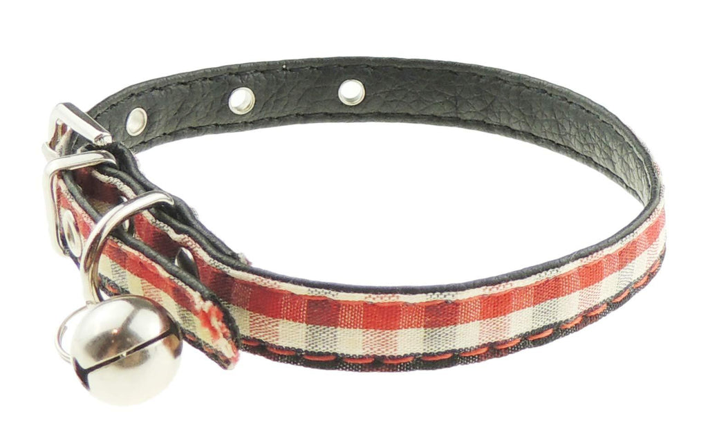 Cat Kitten Plaid Gingham Check Adjustable Bell Collar (BLue Red) BLue Red - PawsPlanet Australia