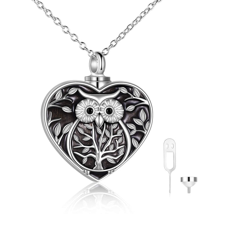 YFN Sterling Silver Rose Flower Sunflower Horse Urn Necklace for Ashes Cremation Jewelry for Ashes of Loved Ones Keepsake Owl Urn Necklace - PawsPlanet Australia