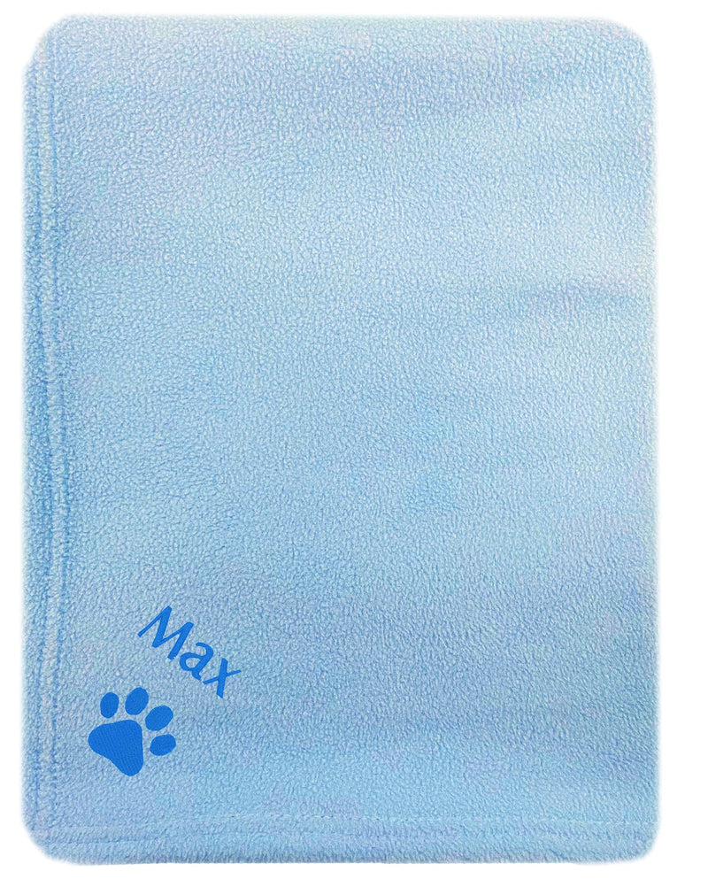 Personalised Dog Puppy Pet Blanket Kitten Cat Bed Blanket Fleece (Blue) Blue - PawsPlanet Australia