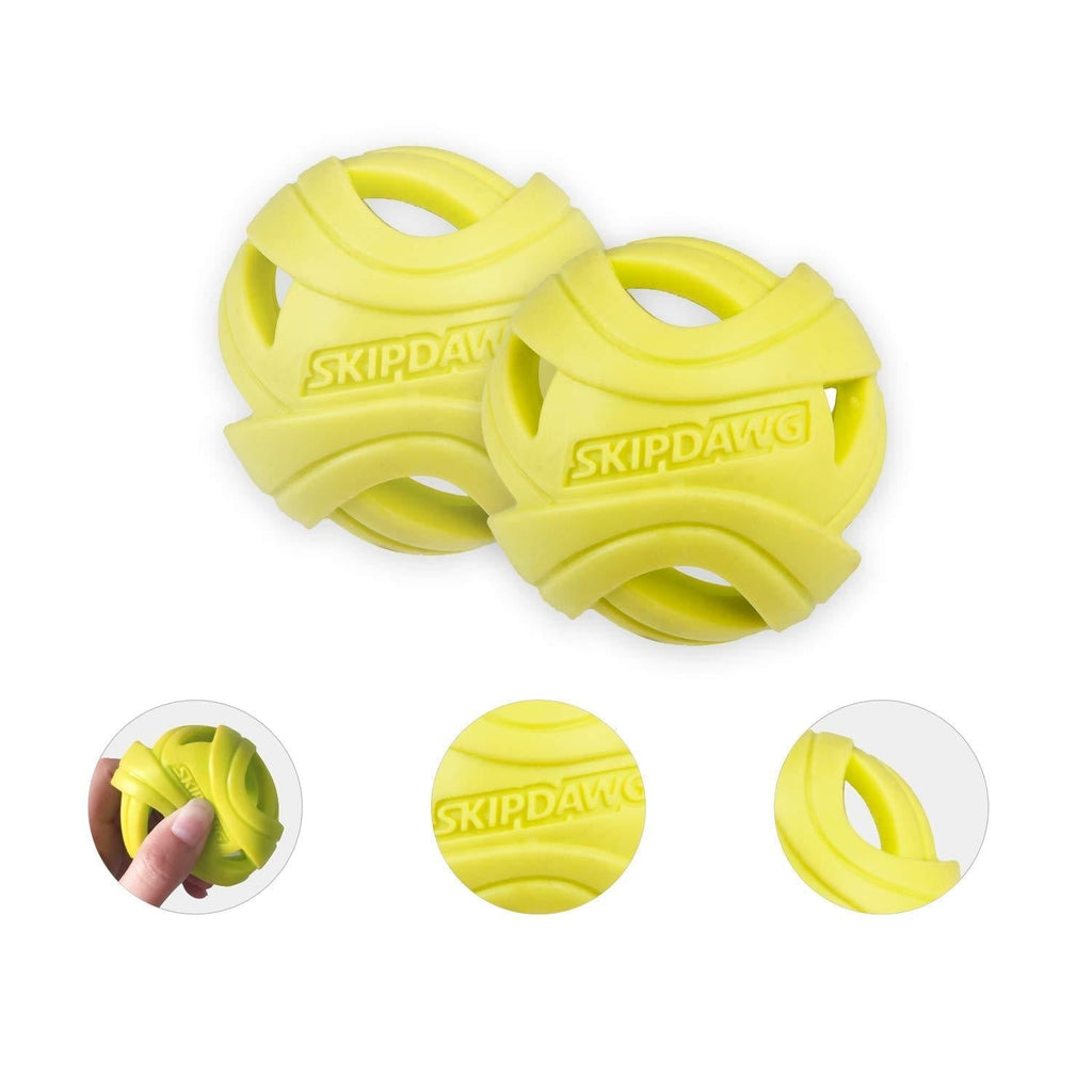 SKIPDAWG Dog Breezy Ball/Dog Catching Ball Outdoor Sports. Launcher Compatible Exercise Ball for Dogs Non Toxic TPR Material Light Weight, 2.5 Inches Plastic Balls for Dogs Small/Medium, 2 Pack - PawsPlanet Australia