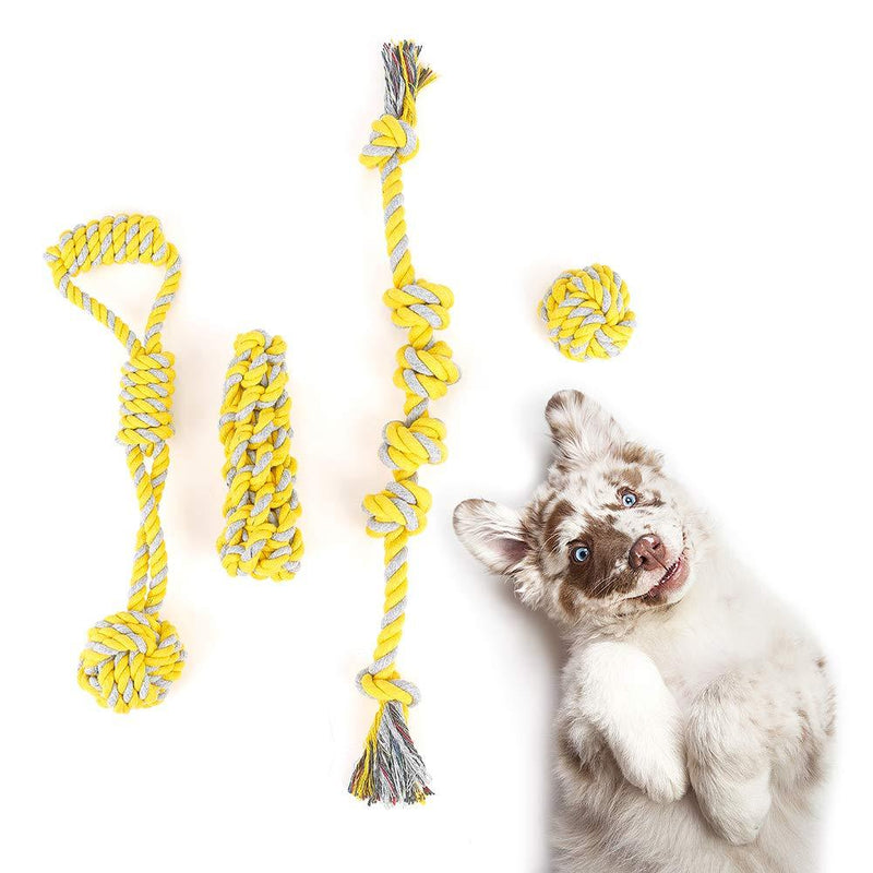 6 PCS Puppy Dog Chew Toys, Strong Dog Toys for Tough Chewers, Dog Chew Rope Toys from 8 Weeks Dog Gift Sets, Dogs Treats Toys for Small and Medium Dog (Rope Toy - 4PCS) Rope Toy - 4PCS - PawsPlanet Australia