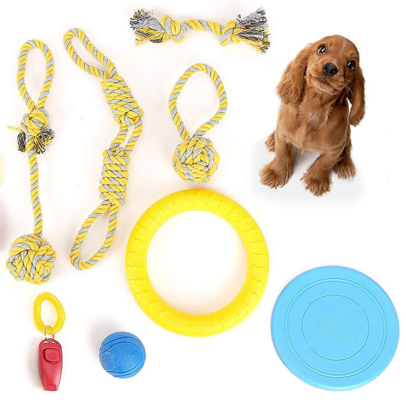 6 PCS Puppy Dog Chew Toys, Strong Dog Toys for Tough Chewers, Dog Chew Rope Toys from 8 Weeks Dog Gift Sets, Dogs Treats Toys for Small and Medium Dog (Frisbee - 8PCS) Frisbee - 8PCS - PawsPlanet Australia