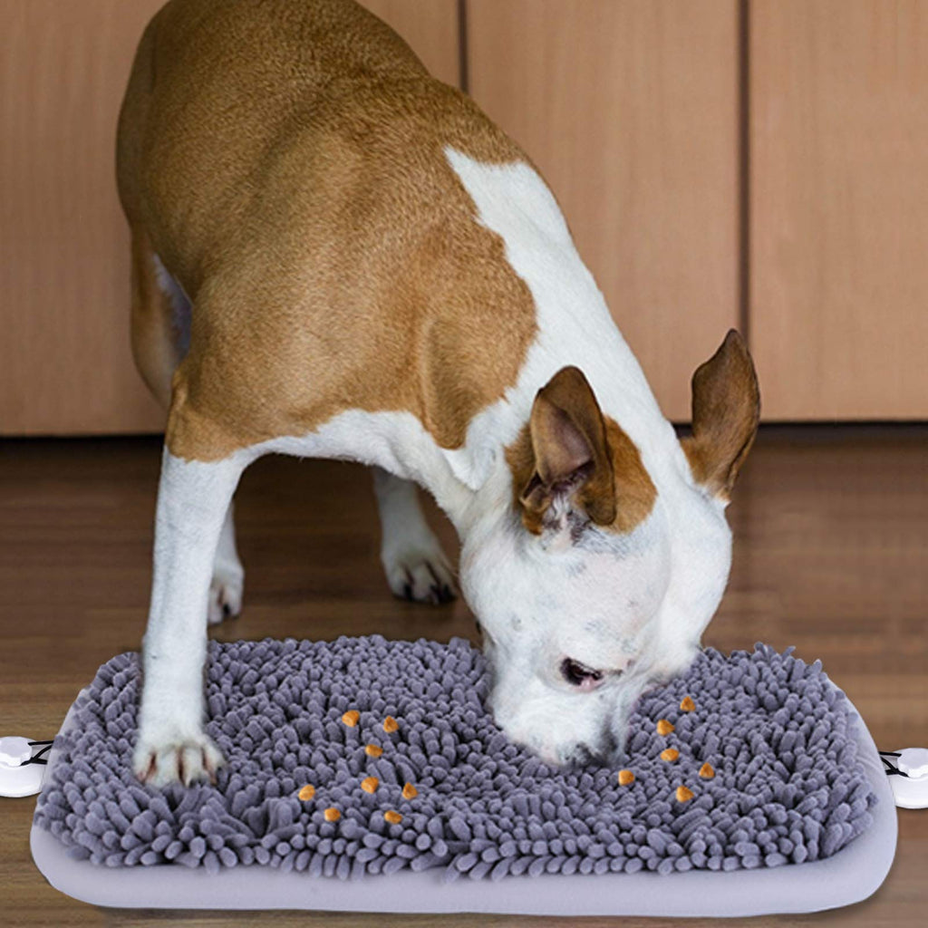 Unite Stone Snuffle Mat for Dogs, 17" x 21" Dog Snuffle Mat Interactive Feed Game for Boredom, Encourages Natural Foraging Skills and Stress Relief, Easy to Fill/Machine Washable (Gray, Square shape) Gray - PawsPlanet Australia