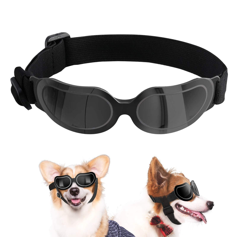 VavoPaw Dog Goggles, Small Dog Sunglasses Waterproof Windproof Protection, Eye Wear Protection with Adjustable Band for Small Dog, Doggy, Puppy & Cat, Black - PawsPlanet Australia