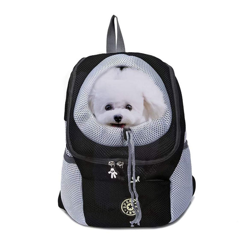 PAPIEEED Pet Carrier Backpack for small dog cat up to 2~26 lbs, Hands-Free Pet Travel Bag, Breathable Head-Out Design and Waterproof Bottom for Hiking & Travel M Black - PawsPlanet Australia