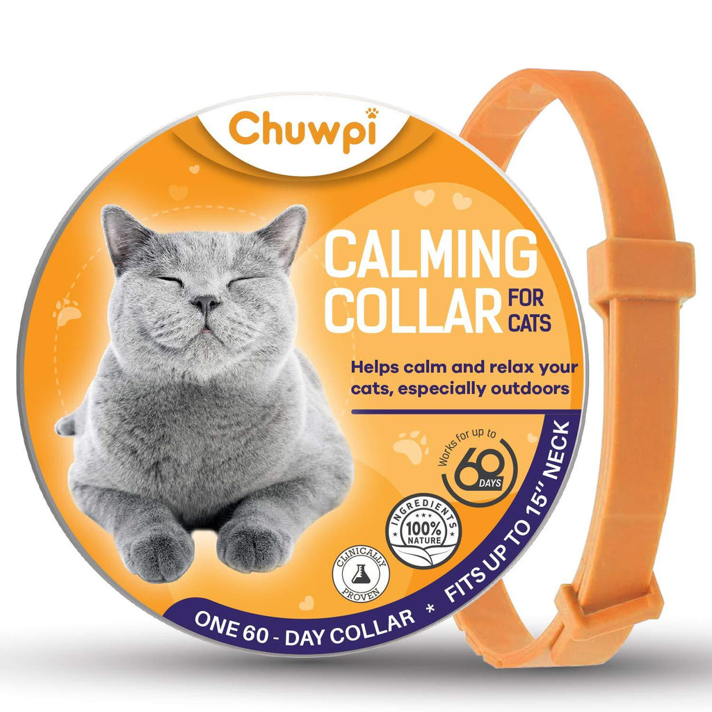 CHUWPI Calming Collar for Cats - Safe and Effective with 100% Natural - Cat Anxiety Relief with Pheromones - One Size Fits and Weights - New Version - PawsPlanet Australia