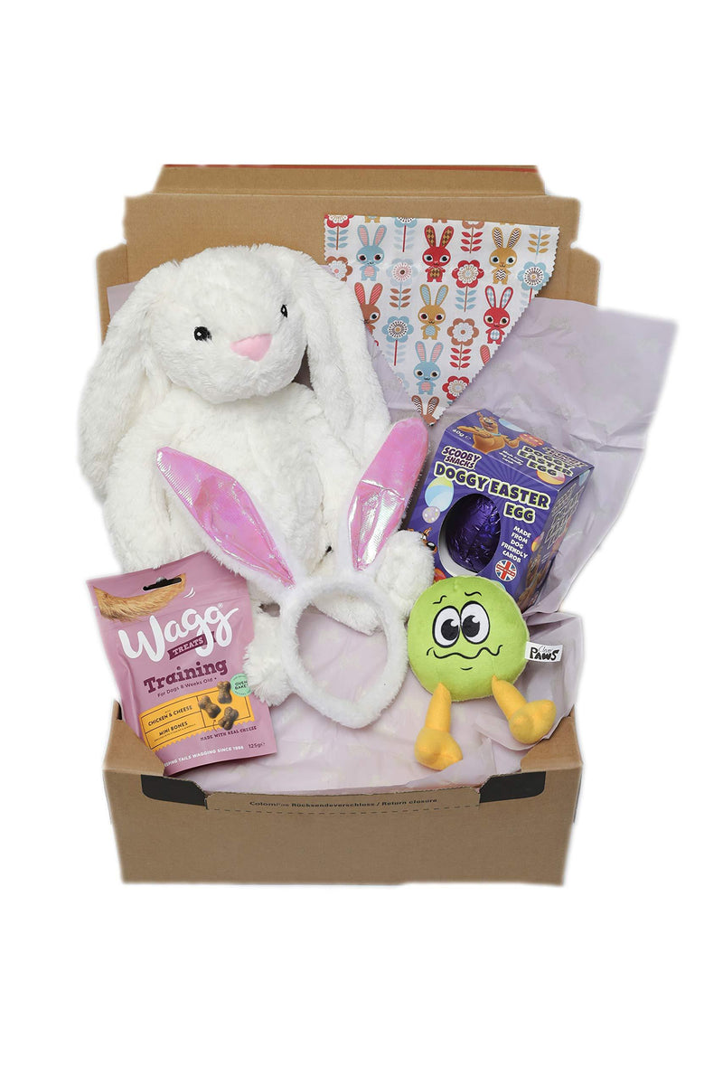 Bunny Gift Box For Dogs | Bunny Dog Hamper | Dog Gift Box | Dog Box | Dog Gift Set | Dog Plush Toy | Bunny Bandana | - PawsPlanet Australia