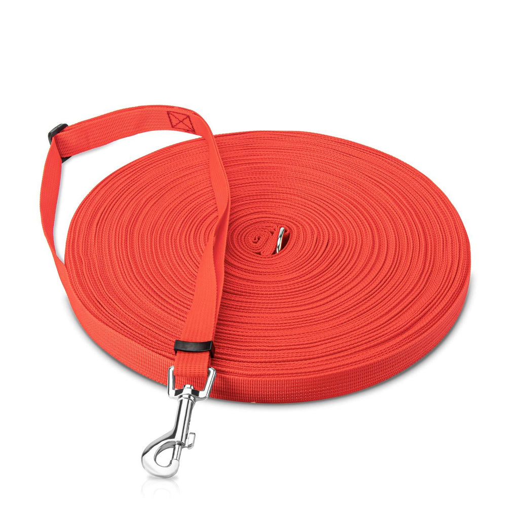 Training Lead for Dogs, Ansontop Dog Training Lead en Nylon Leash for Large Medium & Small Dogs for Camping Backyard Tracking Training, Play, Running with Metal Components Red (30m/100ft) - PawsPlanet Australia