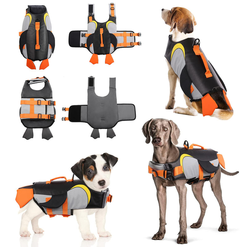 Dog Life Jacket Ripstop Dog Safety Vest Adjustable Preserver with High Buoyancy and Durable Rescue Handle for Small Medium Large Dogs PFD Buoyancy Aid for Dog Floatation Vest Swimming Rescue Device X-Small(Chest:12.9"-13.4") Black - PawsPlanet Australia