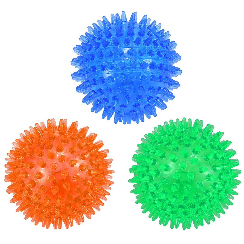 3-PACK Squeaky Dog Ball Toys ，Dogs Chew Spiky Ball ， Floatable Dog Pool toy,Toss Fetch Toys for Puppy Rubber TPR, Dog Chew Toys for Boredom, Teeth Cleaning for Small and Medium Dogs,By PETIZER - PawsPlanet Australia