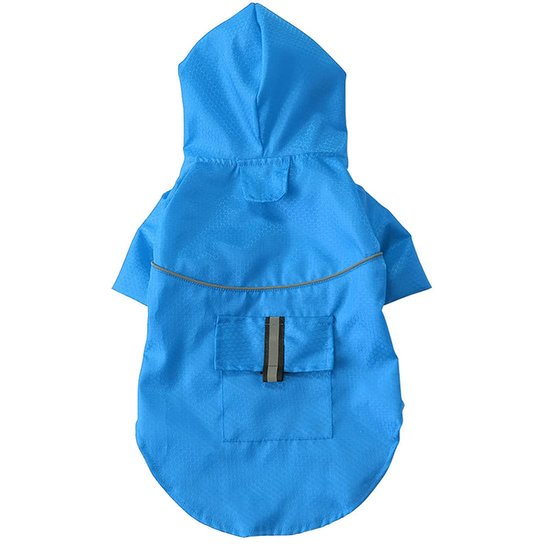 Idepet Dog Waterproof Coat Dog Hoodie,Pet Lightweight Rain Jacket Dog Rain Poncho With Reflective Strip Leash Hole For Small Medium Dogs Puppies Cats Kitten (S, Blue) S - PawsPlanet Australia