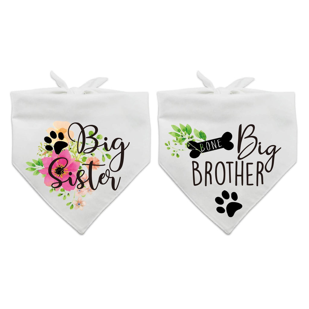 easycozy Big Sister Brother Pregnancy Announcement Dog Bandana, Gender Reveal Photo Prop, Pet Scarf Accessories,Pet Scarves for Dog Lovers, Pack of 2 - PawsPlanet Australia