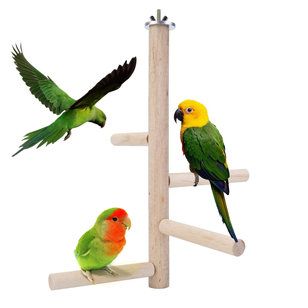 Filhome Bird Perch Stand, Wood Parrot Budgie Perch Toy Bird Cage Branch Perch Accessories for Parakeets Cockatiels Conures Macaws Love Birds STYLE 1:Peeled 25cm - PawsPlanet Australia