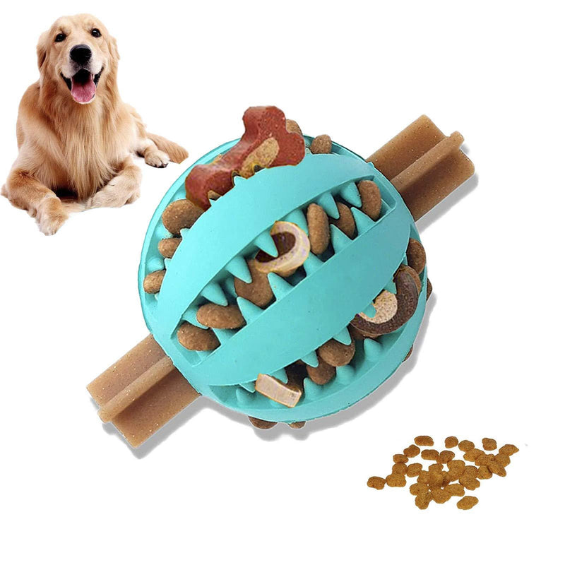 Rubber Dog Ball,Dog Treat Balls,7cm/2.75inch Ball Chew Toy Teeth Cleaning for Large Dog and Puppy (Blue) Blue - PawsPlanet Australia
