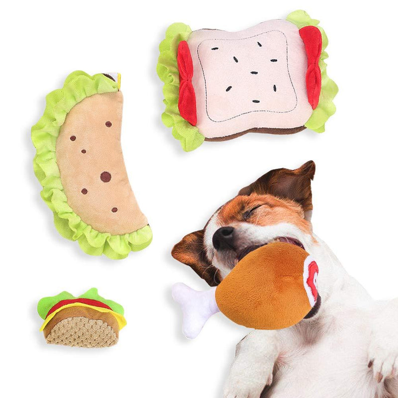 6 PCS Puppy Dog Chew Toys, Strong Dog Toys for Tough Chewers, Dog Chew Rope Toys from 8 Weeks Dog Gift Sets, Dogs Treats Toys for Small and Medium Dog (Squeaky Dog Toys-4PCS) - PawsPlanet Australia