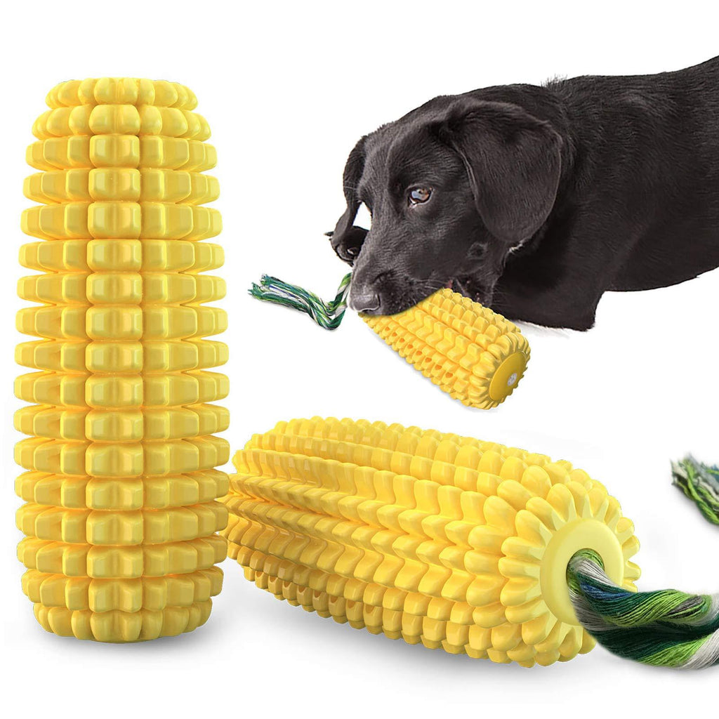 Dog Chew Toys Durable Corn Dog Toys for Aggressive Chewers Squeaky Dog Toys Toothbrush Clean Teeth for Small Meduium Breed - PawsPlanet Australia