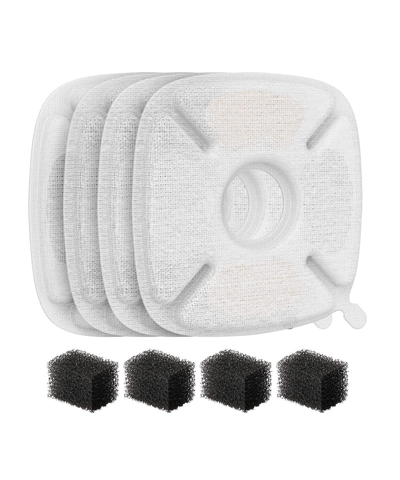 OlarHike Cat Water Fountain Replacement Filter Set - 4 Filters & 4 Sponges for 2.5 L OlarHike Cat Fountain - Fresh Replacement Filters for Pet Fountain Water Purification - PawsPlanet Australia