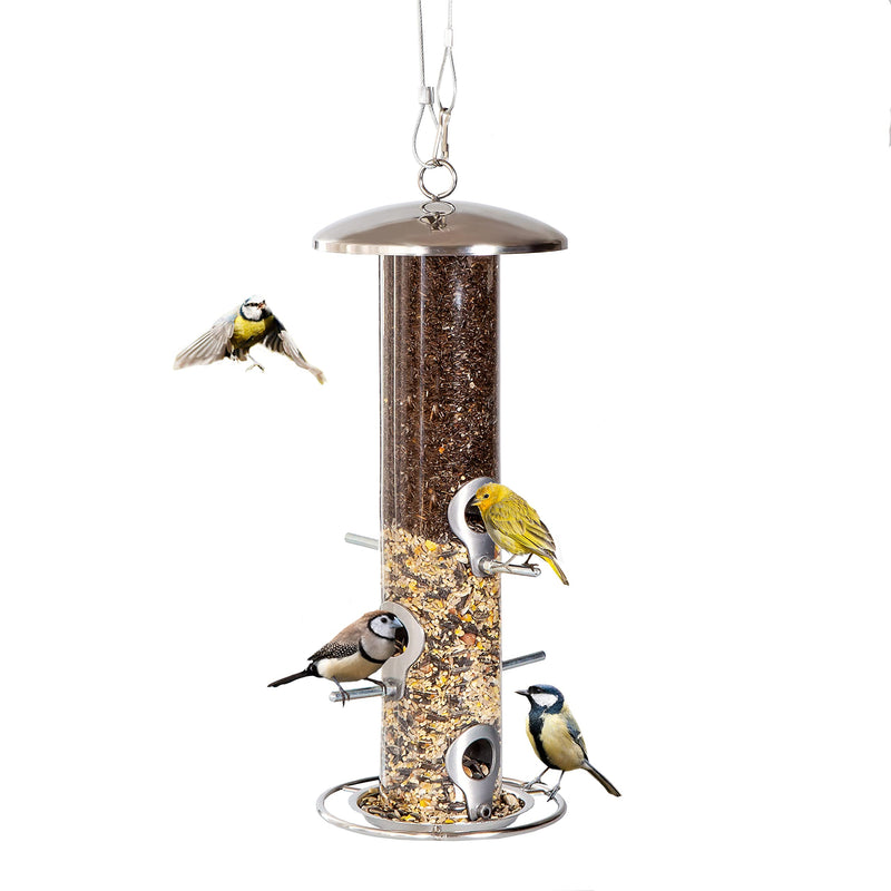 PROVIDE stainless steel Bird Seed Feeder,bird feeders for small birds,Easy Open wild Bird Feeders. Hanging Bird Feeder for black oil seed,Sunflower Heart and Mix Seed.Goldfinch Bird Feeding Station - PawsPlanet Australia