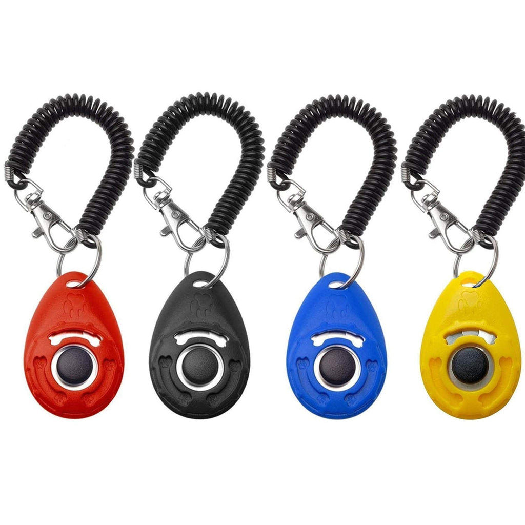 Meiyaa Pet Training Clicker, 4 Pcs Multi-Color Durable and Lightweight Dog Training Clicker Training Tools with Wrist Strap for Dog,Cat,hamsters,Birds (A) A - PawsPlanet Australia