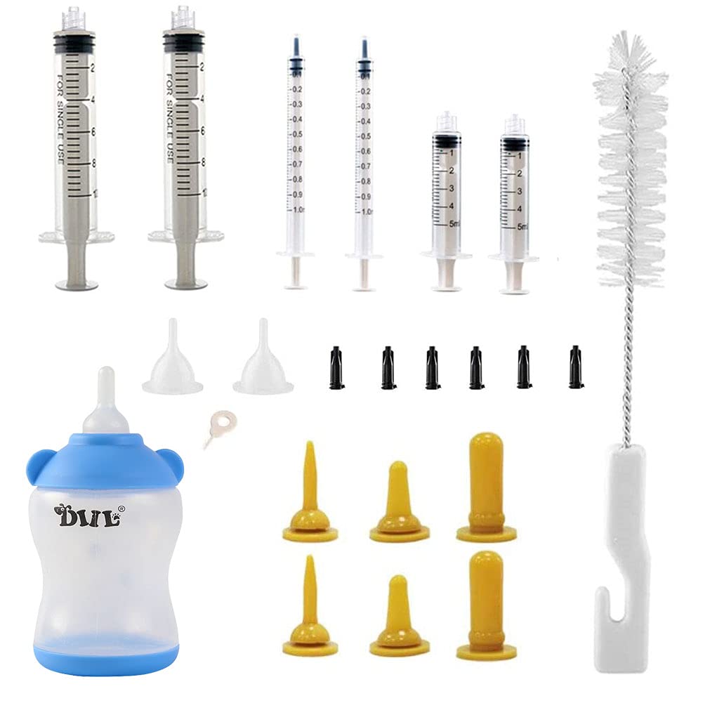 21Pack Newborn Animal Feeder, Puppy, Cat, Kitten,Wildlife Pet Syringe Feeding Kit, Original Nipple with Syringe-s, Feeding Nursing Bottle, Best Suited for Small Mammals Neonates Week Old - PawsPlanet Australia