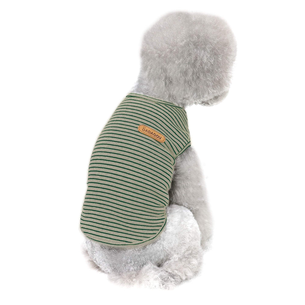 Dog Striped T-Shirt, YAODHAOD Pet Basic Cotton Sleeveless Vest Tee Shirt, Summer Dog Soft Breathable Shirts for Small Medium Dog Cat Clothes (Small) S - PawsPlanet Australia
