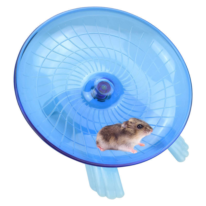 Nanaborn Flying Saucer Hamster Wheel Silent Spinner 18cm Quiet Exercise Runner for Cage Dwarf Animal Small Rat (Blue) - PawsPlanet Australia