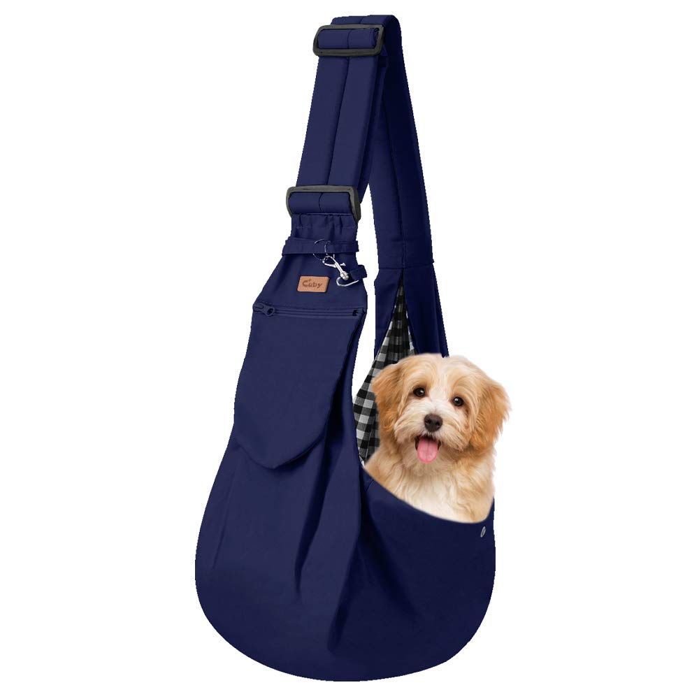 CUBY Dog and Cat Sling Carrier Soft Pouch and Tote Design – Suitable for Puppy Small Dogs aDouble-sided Pouch Shoulder Carry Tote Handbag (blue) blue - PawsPlanet Australia