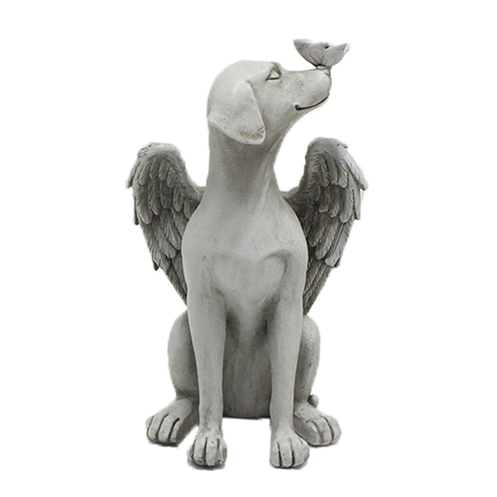 Dog Angel Pet Memorial Grave Marker Tribute Statue, Ornament Pet Memorial Animal Garden Statue,Polyresin, Stone Finish Dog Angel - PawsPlanet Australia