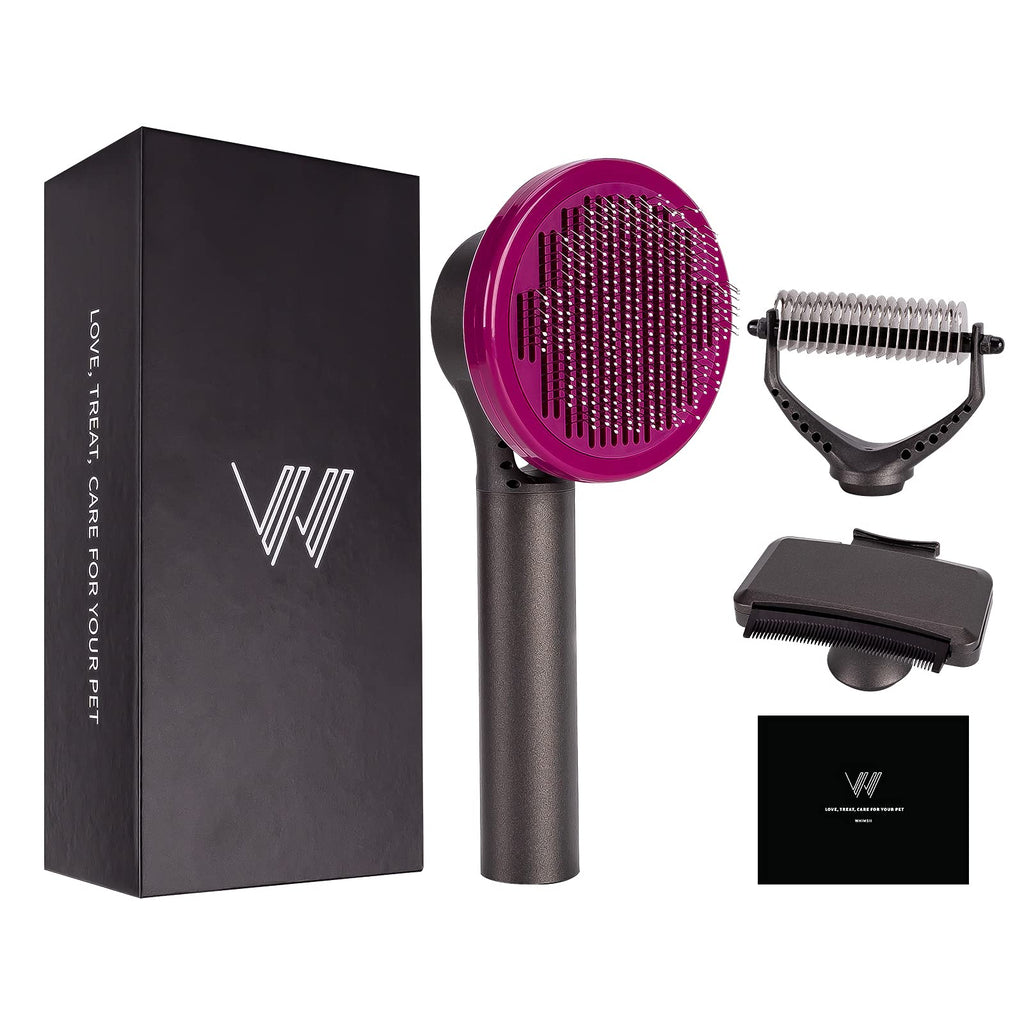 Whimsii 3 in 1 Professional Grooming Brush & Deshedding Tools for Dogs, Cats & Rabbits, Reduce Shedding, Daily Use for Removing Loose Fur, Detangling & Grooming Mats, Ideal for Short to Long Hair 3 in 1 Grooming Brush - PawsPlanet Australia