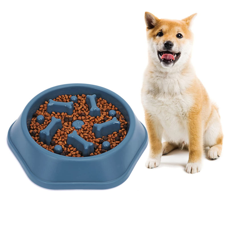 Puppies Slow Feeder Dog Bowl, Lovely Slow Eating Dog Bowl, Puppy Funny Slow Feeding Pet Bowl, Interactive Puzzle Non Skid Pet Bowl Blue - PawsPlanet Australia