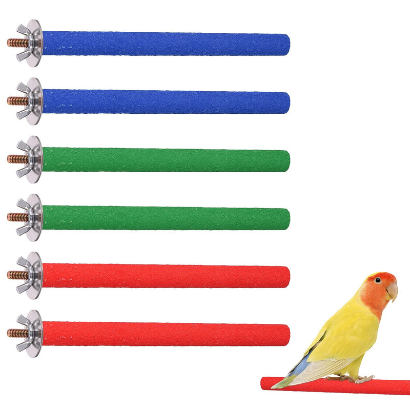 Heyu-Lotus 6 Pcs Parrot Perches Bird Paw Grinding Stick Wooden Bird Perch Stand for Bird Parrot Cockatiel Budgie Perches for Cage Training Bird Cage Perches,20cm (S) S - PawsPlanet Australia