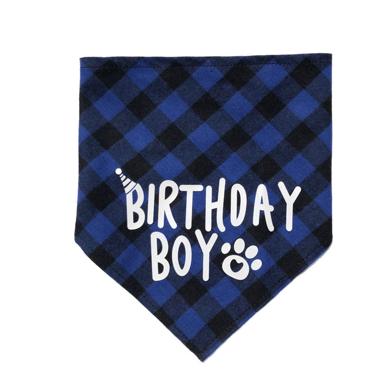 Dog Birthday Boy Bandana,Dog Bandana Christmas Birthday Gift Washable Triangle Scarf Soft Pet Decorations Neckerchief Bow Ties for Small Medium Dog (Blue) - PawsPlanet Australia
