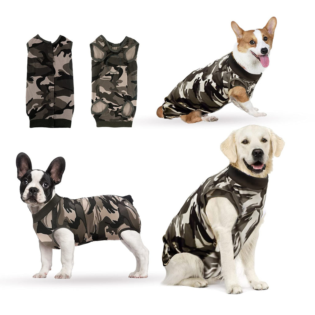 Hipet Dog Surgical Recovery Suit for Abdominal Wounds or Skin Diseases, Dog Onesie for Surgery E-Collar & Cone Alternative Anti-Biting Lick Wound (XS, Camouflage) XS - PawsPlanet Australia