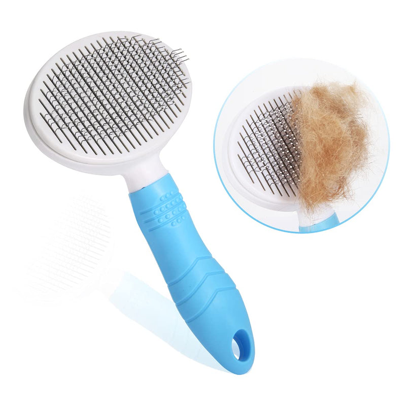 DEMKICO Dog Brush Cat Brush for shedding and grooming, Cat Dog Slicker Brush Gently Removes Loose Undercoat, Mats Tangled Hair, Pet Brush for long and short haired dogs,cats (Blue) blue - PawsPlanet Australia