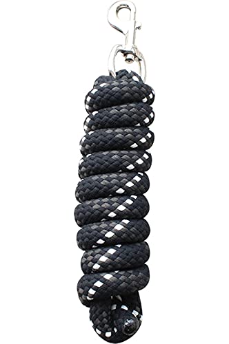 Woof Wear Contour Lead Rope - Black Cotton Braided Lead Rope is a joy to handle One Size - PawsPlanet Australia