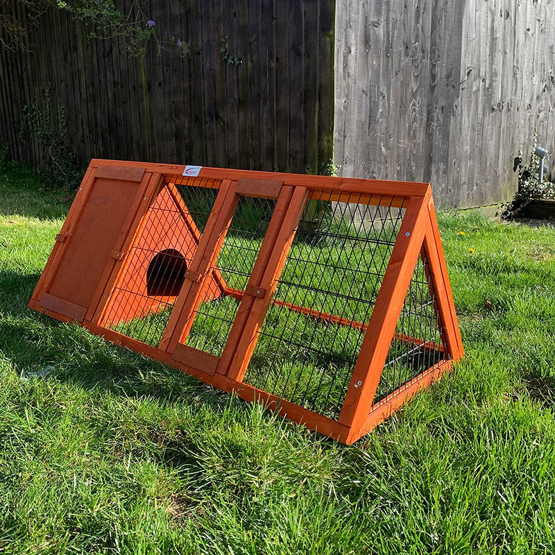 Bunny Business Pet Supplies Apex Run with Enclosure Rabbit/Guinea Run Hutch Hutches, 4ft Triangular Runs (RED-HVY) - PawsPlanet Australia