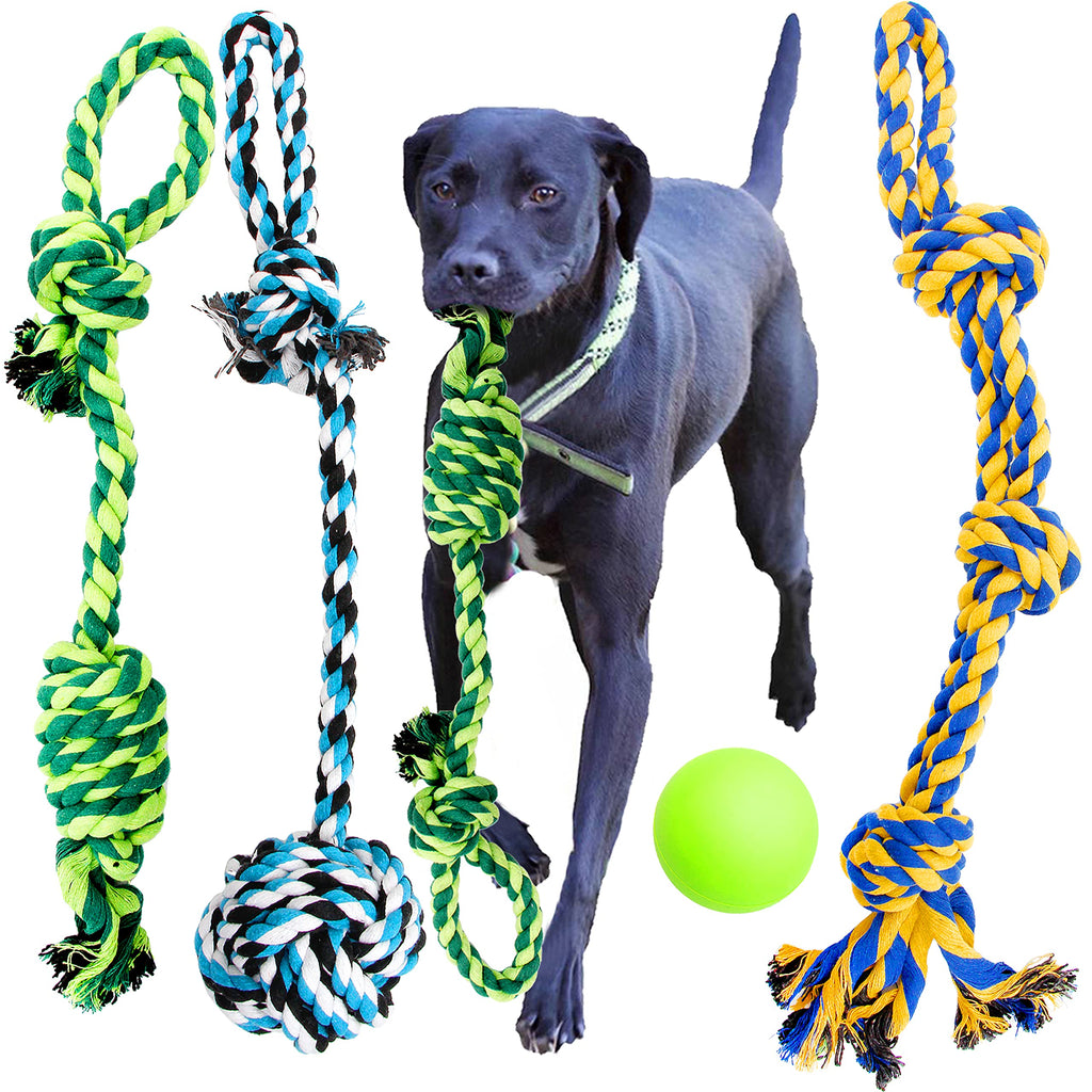 Youngever 4 Pack Dog Rope Toys, Puppy Chew Toys Dog Toys for Medium to Large Dogs - PawsPlanet Australia