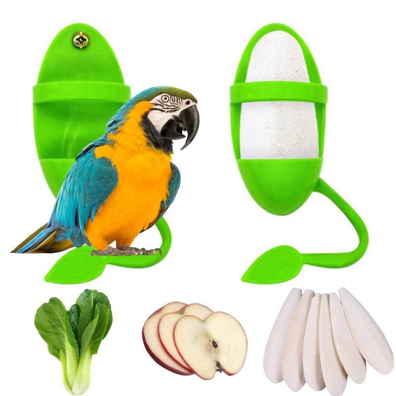 Lanfly 2pcs Bird Parrot Cuttlebone Holder with Perches Cuddle Bone Feeding Racks Cage Bowl Stand Kit for Bird Parrot Cockatiels Parakeets Supplies - PawsPlanet Australia