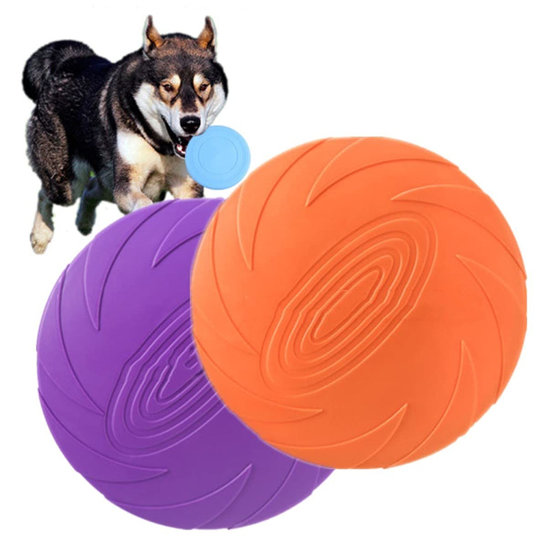 2 Pcs Dog Frisbee Pet Flying Saucer Flying Disc for Throwing Toy Soft Rubber Chew Bite for Training Large and Medium Dogs - PawsPlanet Australia