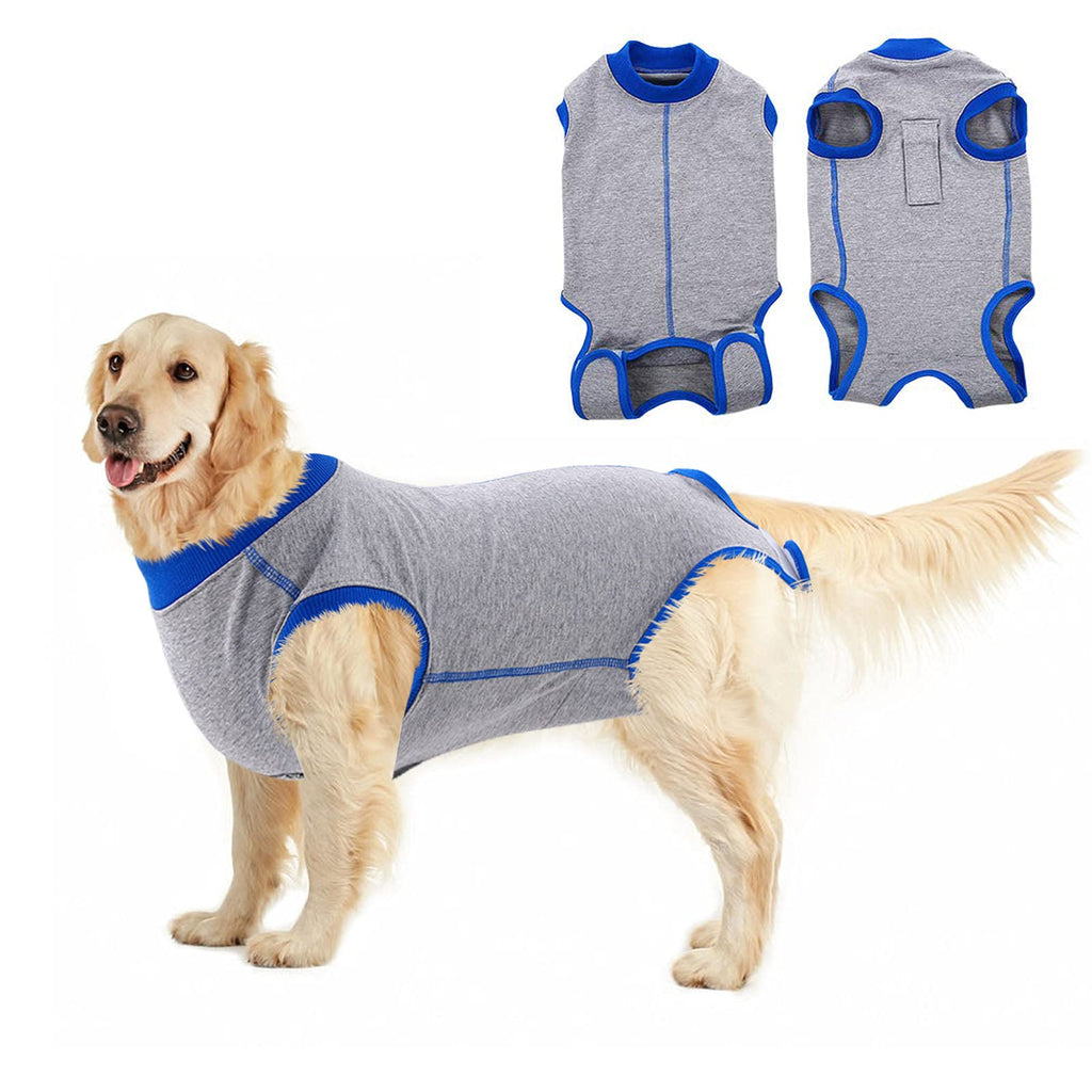 PUMYPOREITY Dog Surgical Recovery Suit, Recovery Shirt Dog Onesie Medical Vest Puppy Abdominal Wounds or Skin Protect Post Operative Body Suit Anti-Biting Lick Wound for Male/Female Dogs(Grey, XS) Grey - PawsPlanet Australia