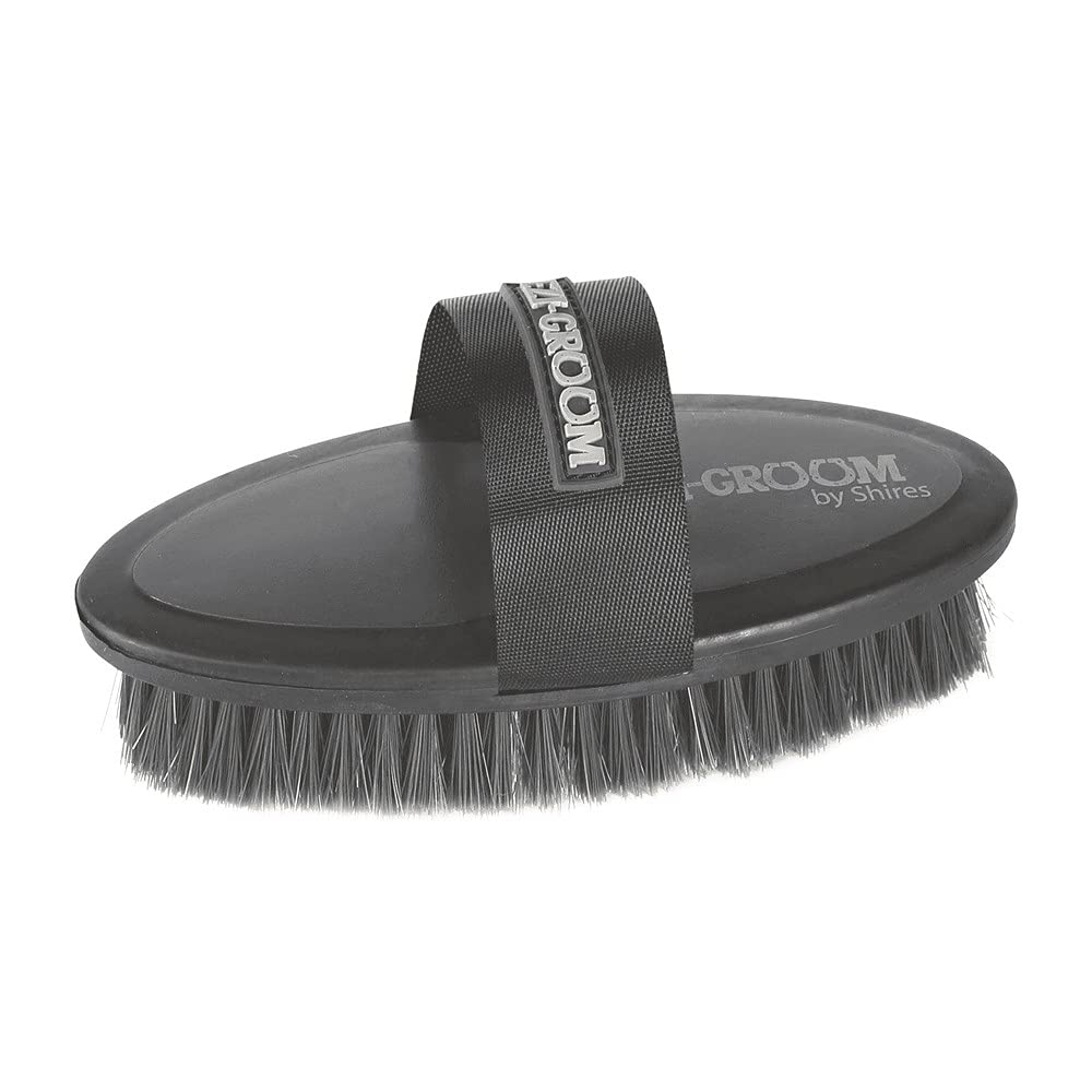 Shires 1405 Ezi-Groom Small Body Brush Black - PawsPlanet Australia