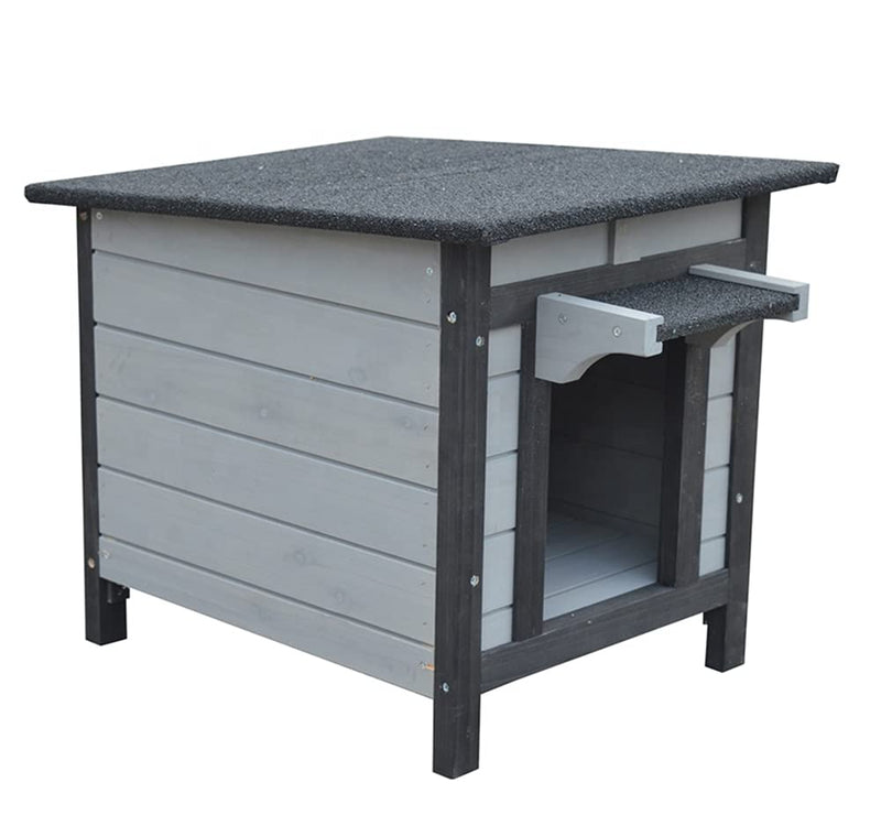 BUNNY BUSINESS Rabbit/Guinea Pig/Cat Wooden Hide House Run Hide - 50 x 42 x 43cm (DARK GREY) DARK GREY - PawsPlanet Australia